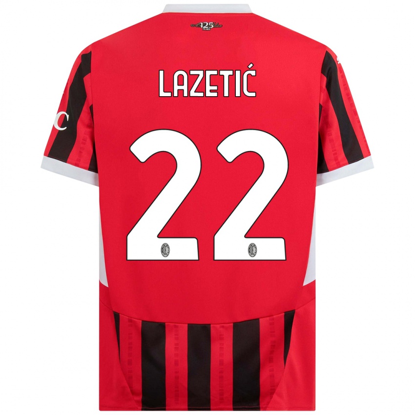 Kinder Marko Lazetic #22 Rot Schwarz Heimtrikot Trikot 2024/25 T-Shirt Österreich