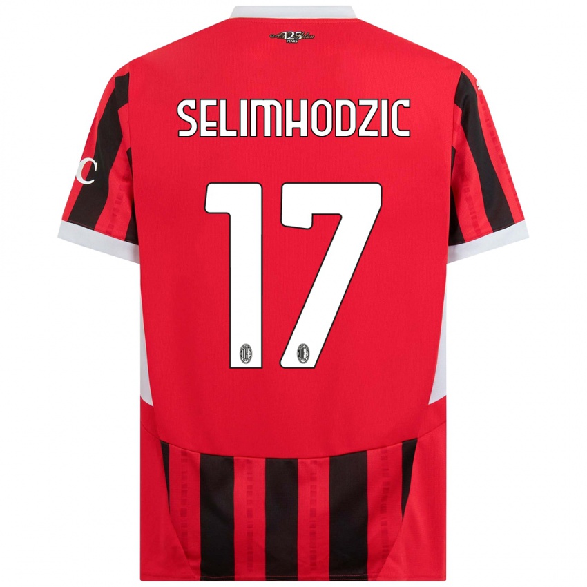 Kinder Noa Selimhodzic #17 Rot Schwarz Heimtrikot Trikot 2024/25 T-Shirt Österreich