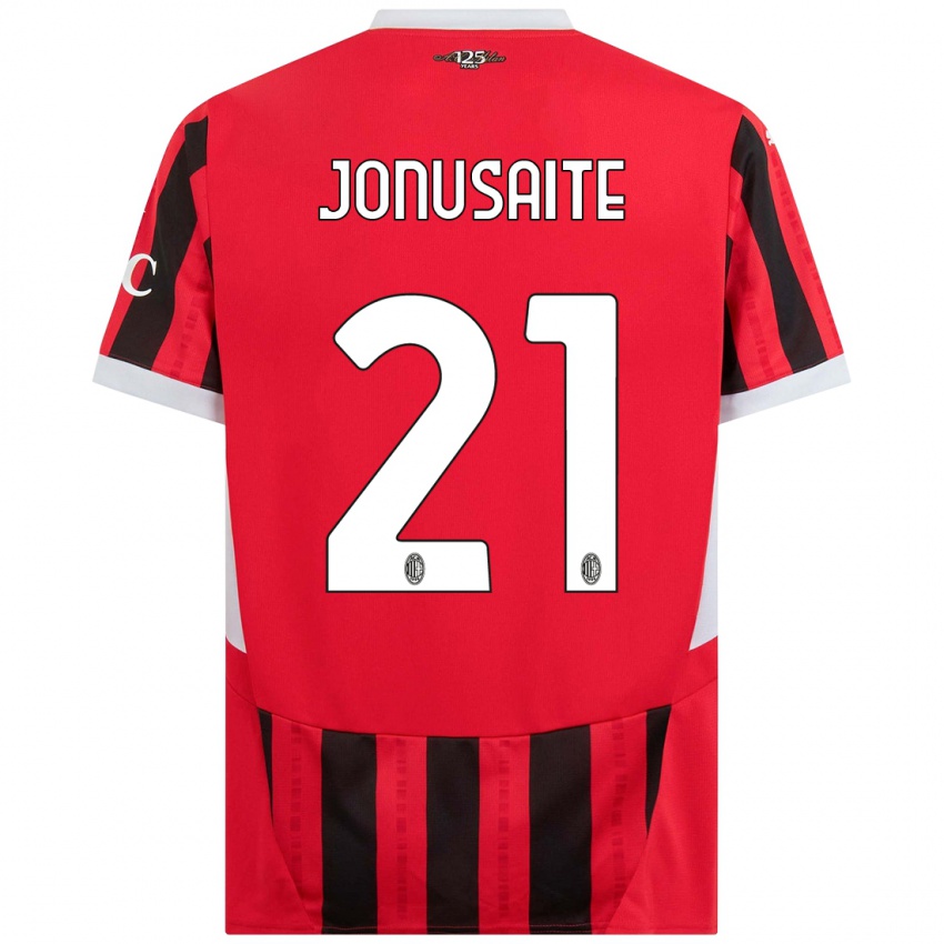 Kinder Rimante Jonusaite #21 Rot Schwarz Heimtrikot Trikot 2024/25 T-Shirt Österreich