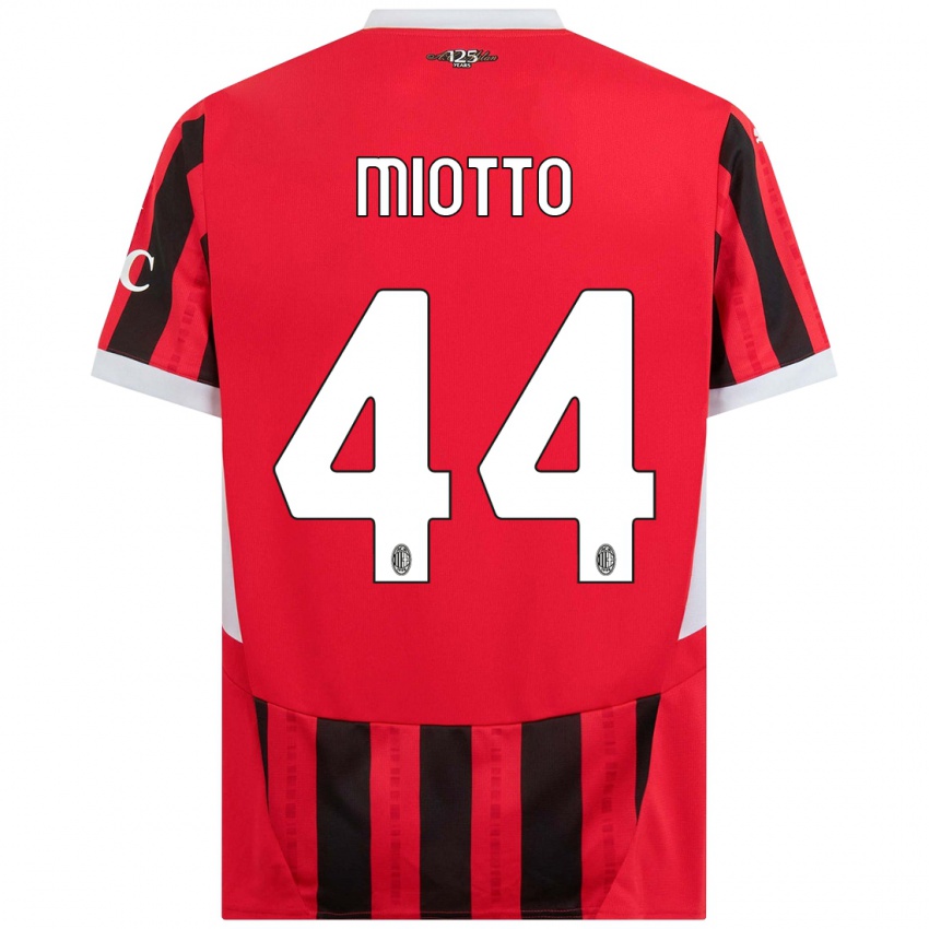 Kinder Giorgia Miotto #44 Rot Schwarz Heimtrikot Trikot 2024/25 T-Shirt Österreich