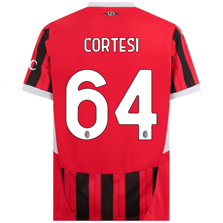 Kinder Selena Cortesi #64 Rot Schwarz Heimtrikot Trikot 2024/25 T-Shirt Österreich