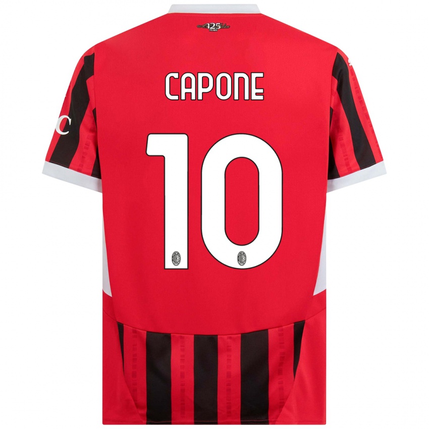 Kinder Andrea Capone #10 Rot Schwarz Heimtrikot Trikot 2024/25 T-Shirt Österreich