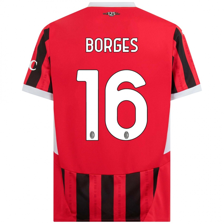 Kinder Lenny Borges #16 Rot Schwarz Heimtrikot Trikot 2024/25 T-Shirt Österreich