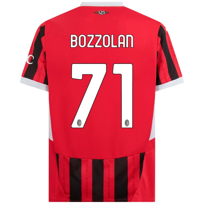 Kinder Andrea Bozzolan #71 Rot Schwarz Heimtrikot Trikot 2024/25 T-Shirt Österreich