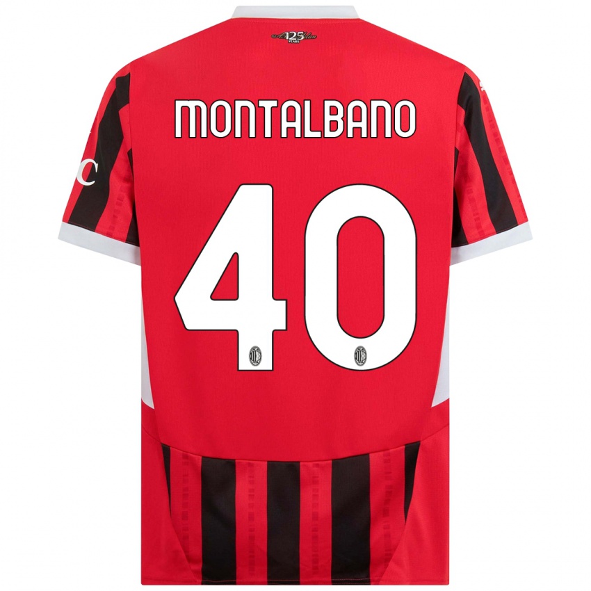 Kinder Nicolo Montalbano #40 Rot Schwarz Heimtrikot Trikot 2024/25 T-Shirt Österreich