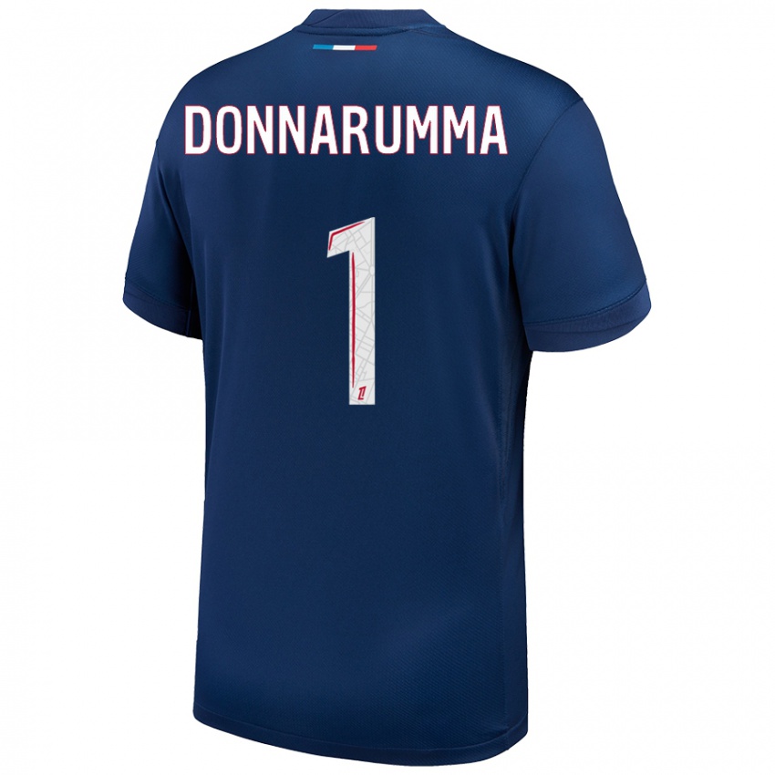 Kinder Gianluigi Donnarumma #1 Marineblau Weiß Heimtrikot Trikot 2024/25 T-Shirt Österreich