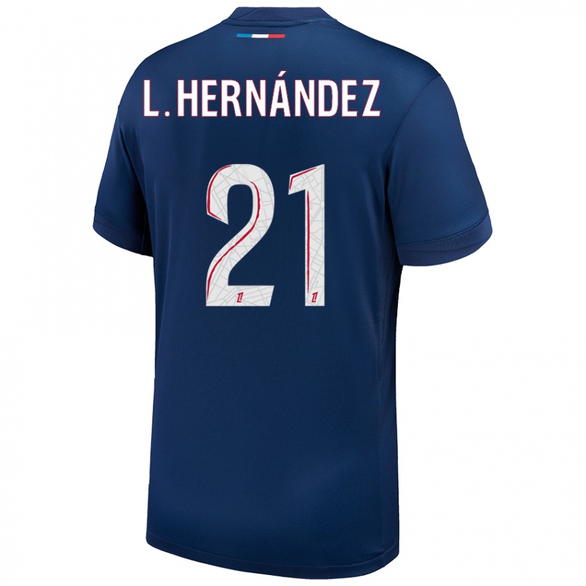 Kinder Lucas Hernandez #21 Marineblau Weiß Heimtrikot Trikot 2024/25 T-Shirt Österreich