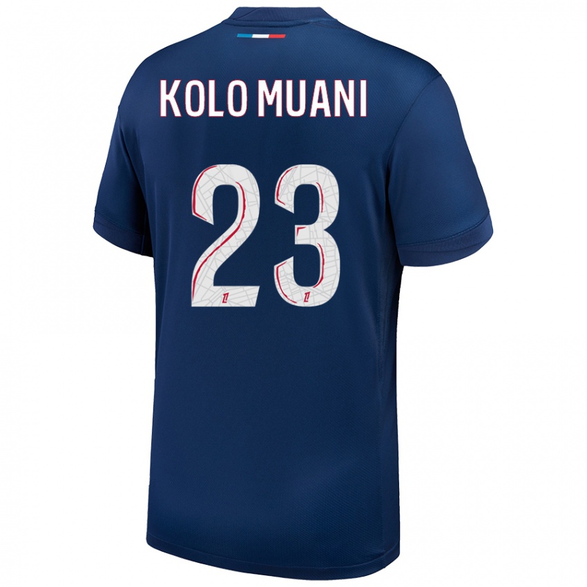 Kinder Randal Kolo Muani #23 Marineblau Weiß Heimtrikot Trikot 2024/25 T-Shirt Österreich