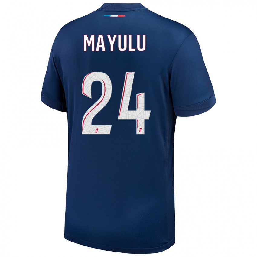 Kinder Senny Mayulu #24 Marineblau Weiß Heimtrikot Trikot 2024/25 T-Shirt Österreich