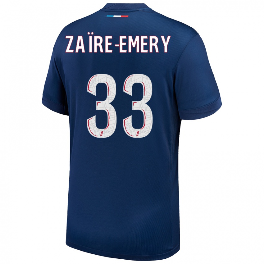 Kinder Warren Zaire Emery #33 Marineblau Weiß Heimtrikot Trikot 2024/25 T-Shirt Österreich