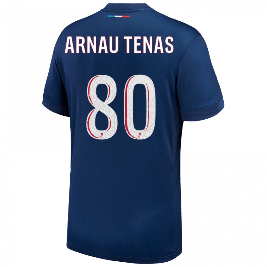 Kinder Arnau Tenas #80 Marineblau Weiß Heimtrikot Trikot 2024/25 T-Shirt Österreich