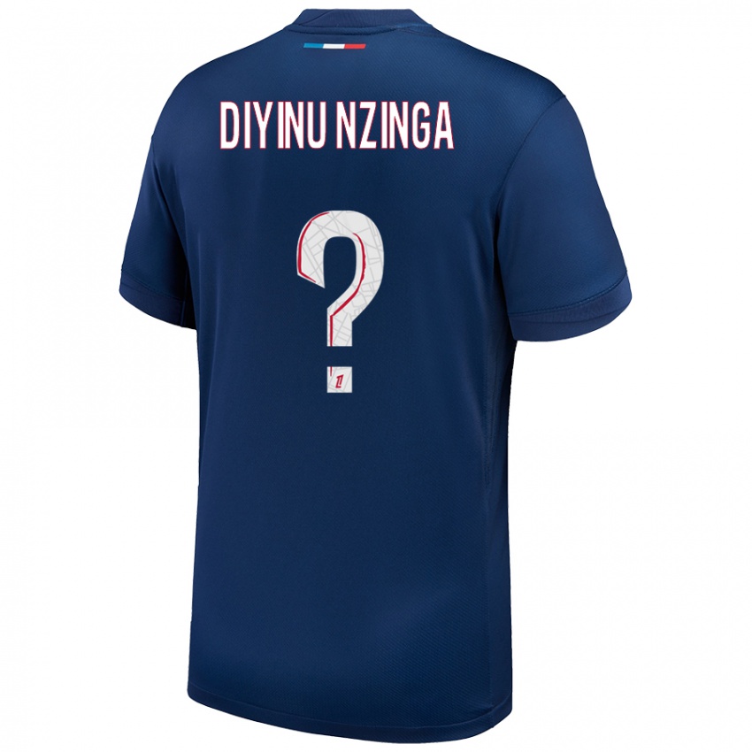 Kinder Vainqueur Diyinu Nzinga #0 Marineblau Weiß Heimtrikot Trikot 2024/25 T-Shirt Österreich