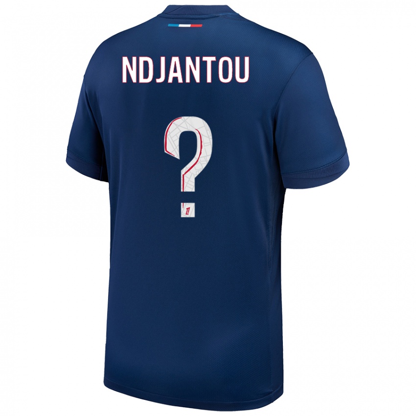 Kinder Quentin Ndjantou #0 Marineblau Weiß Heimtrikot Trikot 2024/25 T-Shirt Österreich