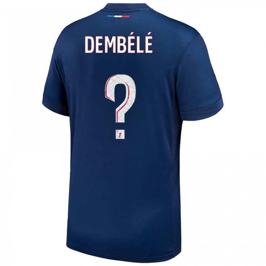 Kinder Omar Dembélé #0 Marineblau Weiß Heimtrikot Trikot 2024/25 T-Shirt Österreich