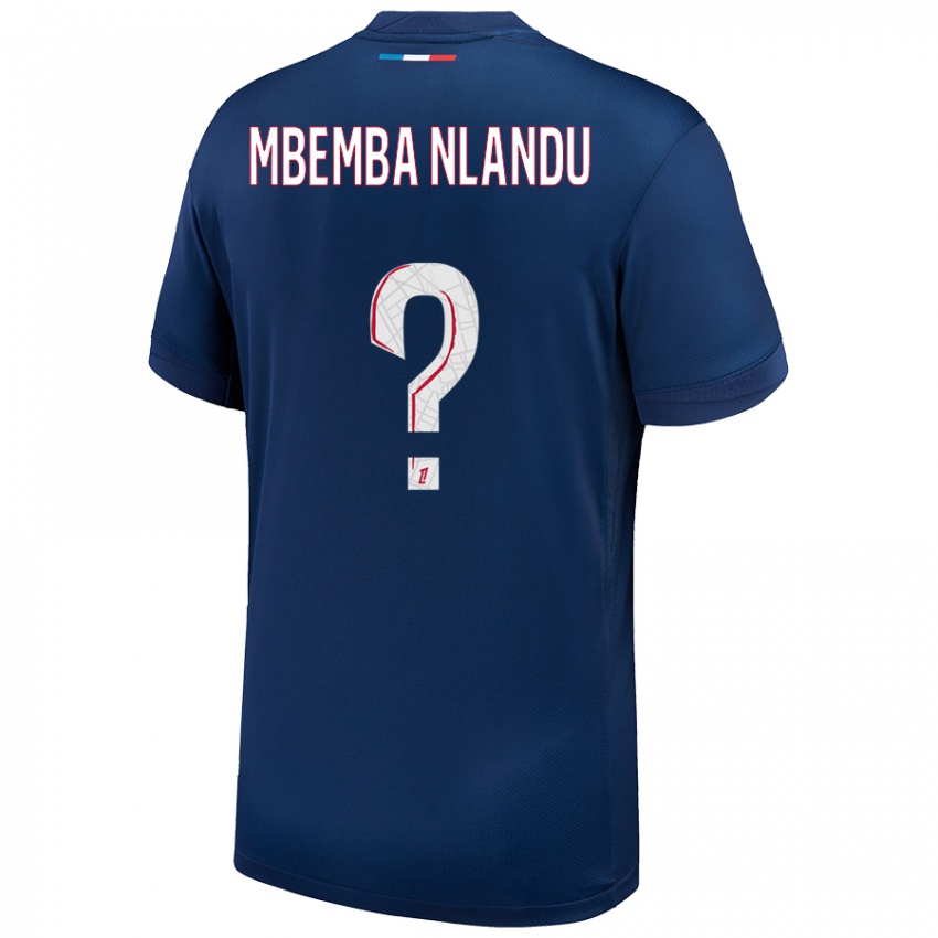 Kinder Emmanuel Mbemba Nlandu #0 Marineblau Weiß Heimtrikot Trikot 2024/25 T-Shirt Österreich