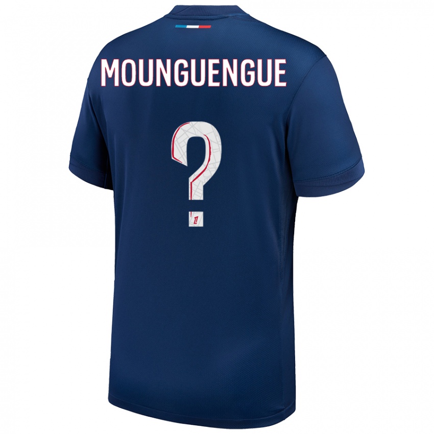 Kinder Pierre Mounguengue #0 Marineblau Weiß Heimtrikot Trikot 2024/25 T-Shirt Österreich