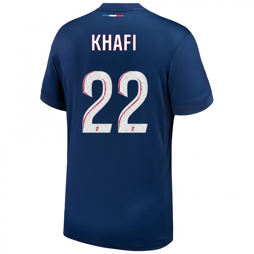 Kinder Yanis Khafi #22 Marineblau Weiß Heimtrikot Trikot 2024/25 T-Shirt Österreich