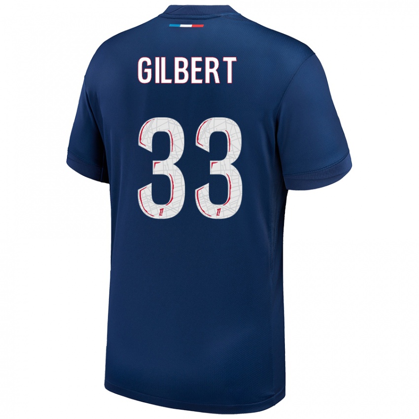 Kinder Tara Elimbi Gilbert #33 Marineblau Weiß Heimtrikot Trikot 2024/25 T-Shirt Österreich