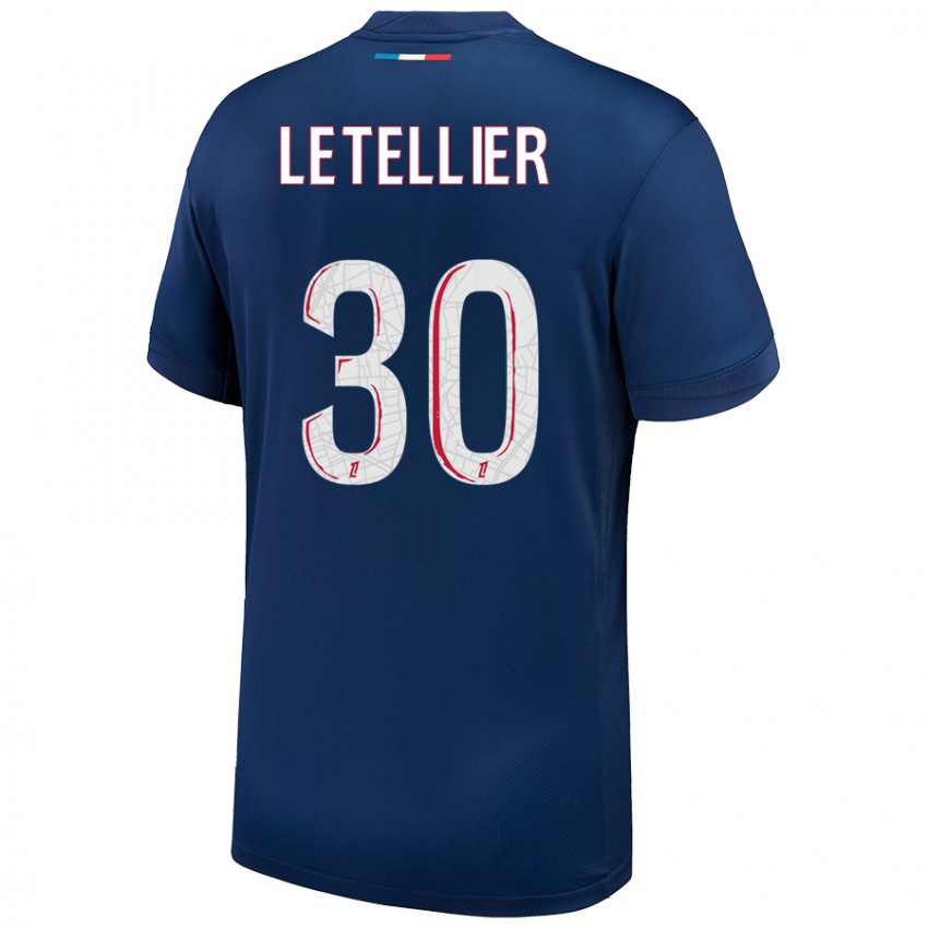 Kinder Alexandre Letellier #30 Marineblau Weiß Heimtrikot Trikot 2024/25 T-Shirt Österreich