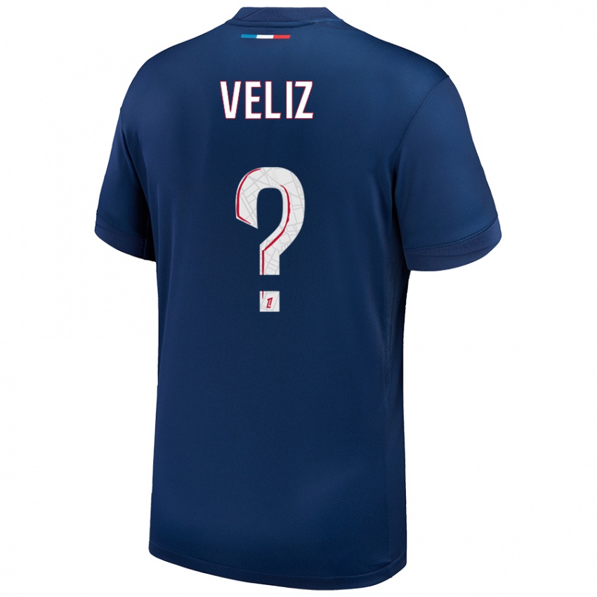 Kinder Nehemiah Fernandez Veliz #0 Marineblau Weiß Heimtrikot Trikot 2024/25 T-Shirt Österreich