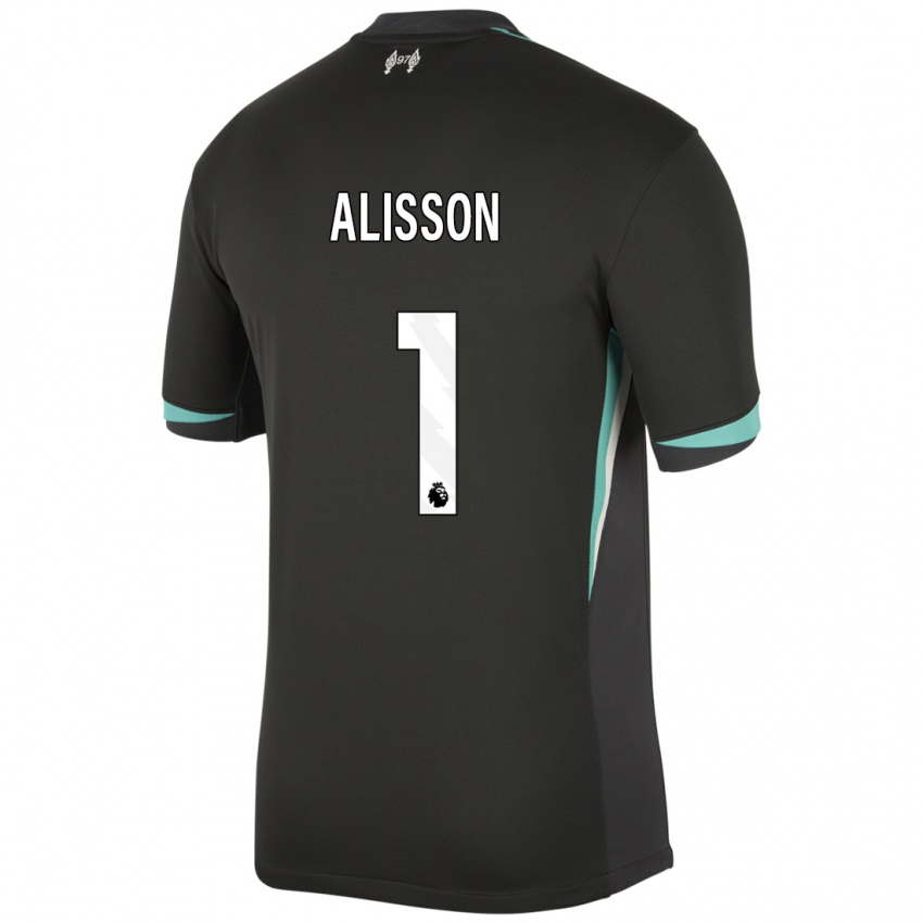 Kinder Alisson #1 Schwarz Anthrazitweiß Auswärtstrikot Trikot 2024/25 T-Shirt Österreich