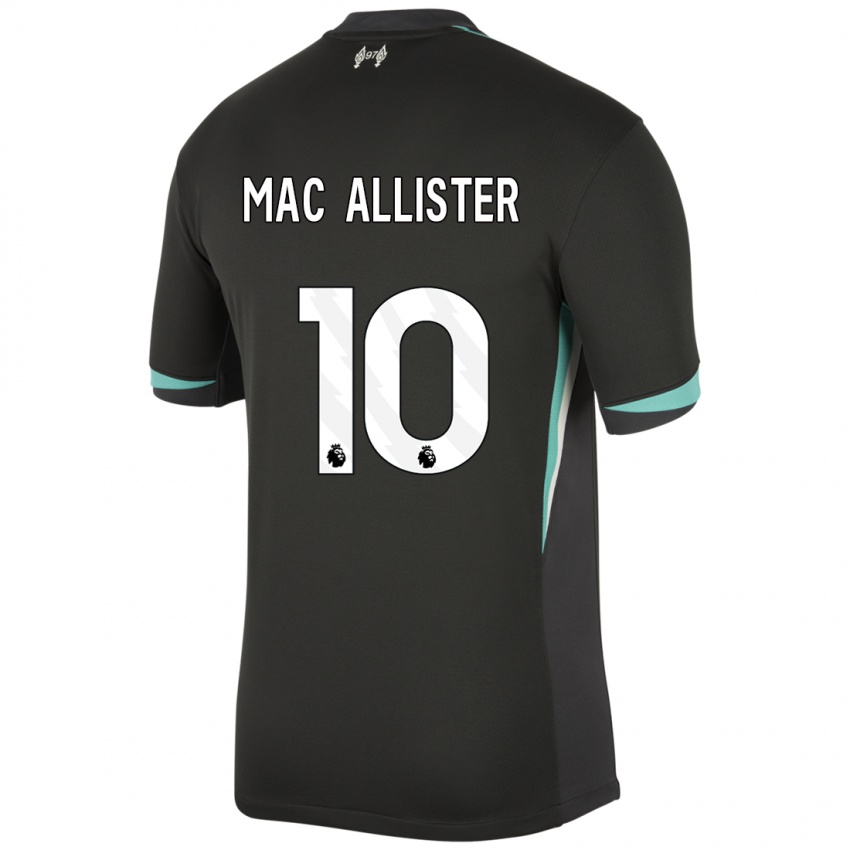 Kinder Alexis Mac Allister #10 Schwarz Anthrazitweiß Auswärtstrikot Trikot 2024/25 T-Shirt Österreich