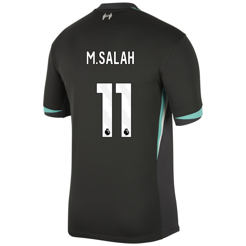 Kinder Mohamed Salah #11 Schwarz Anthrazitweiß Auswärtstrikot Trikot 2024/25 T-Shirt Österreich