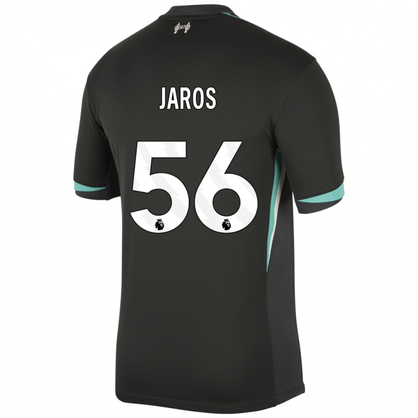 Kinder Vitezslav Jaros #56 Schwarz Anthrazitweiß Auswärtstrikot Trikot 2024/25 T-Shirt Österreich