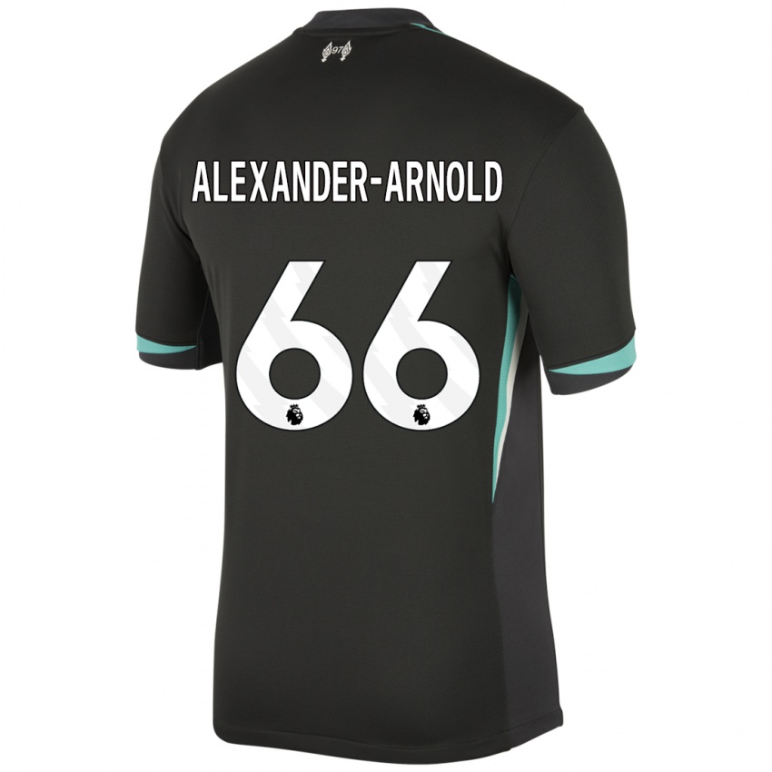 Kinder Trent Alexander-Arnold #66 Schwarz Anthrazitweiß Auswärtstrikot Trikot 2024/25 T-Shirt Österreich