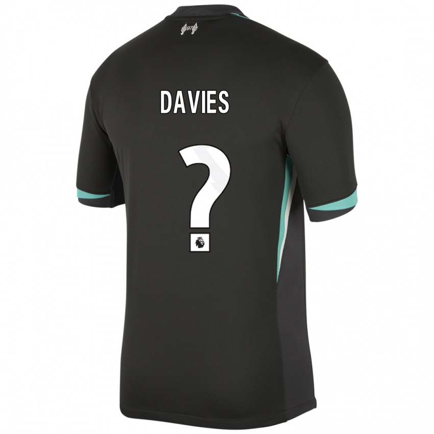 Kinder Harvey Davies #0 Schwarz Anthrazitweiß Auswärtstrikot Trikot 2024/25 T-Shirt Österreich