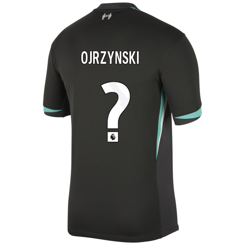 Kinder Jakub Ojrzynski #0 Schwarz Anthrazitweiß Auswärtstrikot Trikot 2024/25 T-Shirt Österreich