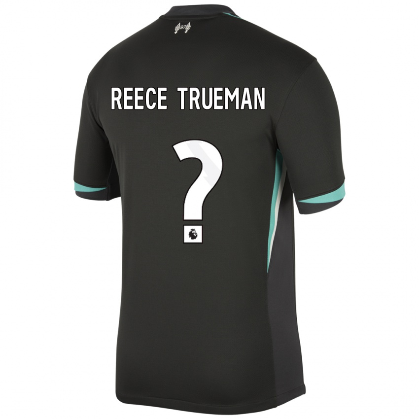 Kinder Reece Trueman #0 Schwarz Anthrazitweiß Auswärtstrikot Trikot 2024/25 T-Shirt Österreich