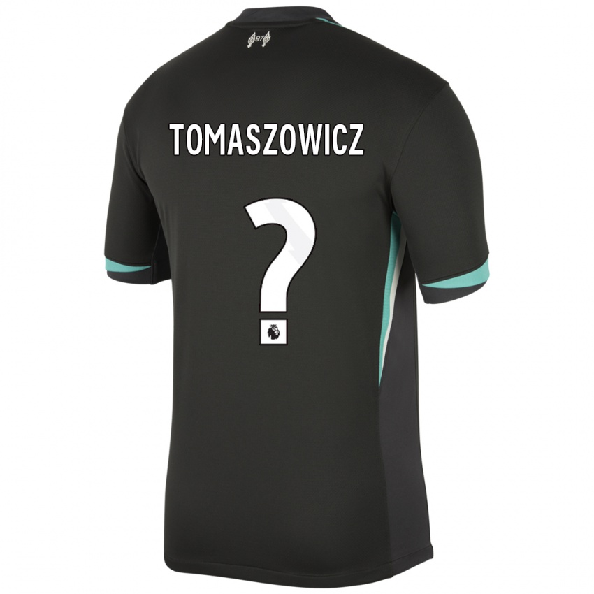 Kinder Aiden Tomaszowicz #0 Schwarz Anthrazitweiß Auswärtstrikot Trikot 2024/25 T-Shirt Österreich