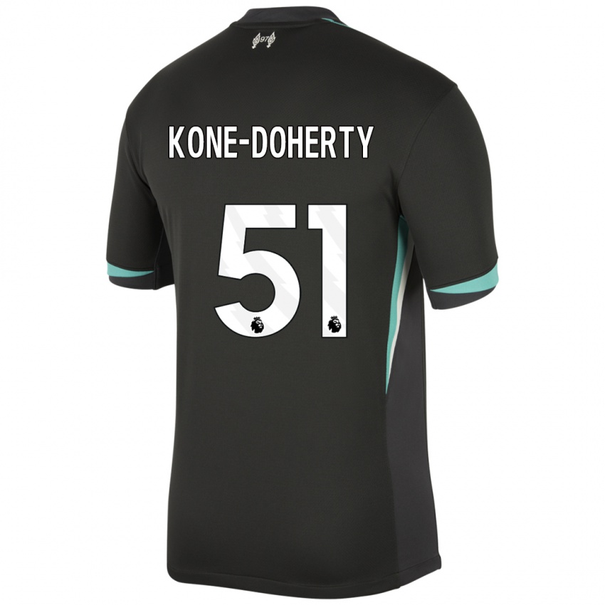 Kinder Trent Kone-Doherty #51 Schwarz Anthrazitweiß Auswärtstrikot Trikot 2024/25 T-Shirt Österreich