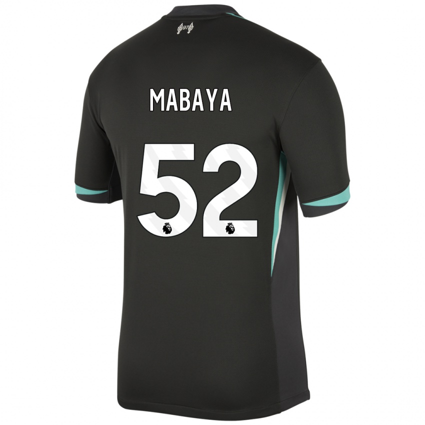 Kinder Isaac Mabaya #52 Schwarz Anthrazitweiß Auswärtstrikot Trikot 2024/25 T-Shirt Österreich