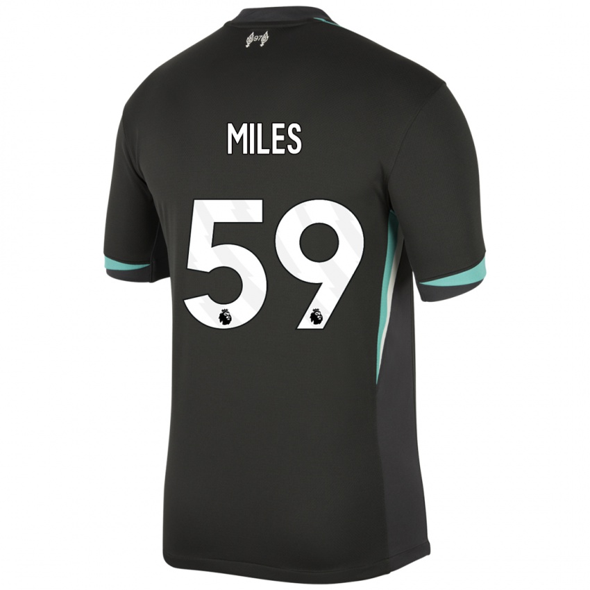 Kinder Terence Miles #59 Schwarz Anthrazitweiß Auswärtstrikot Trikot 2024/25 T-Shirt Österreich