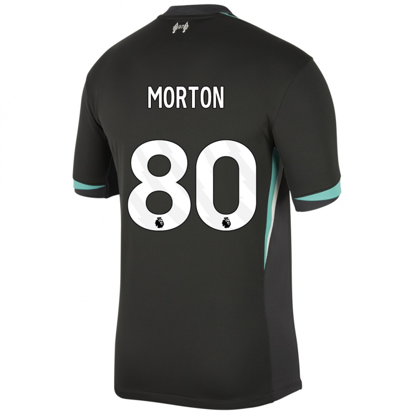 Kinder Tyler Morton #80 Schwarz Anthrazitweiß Auswärtstrikot Trikot 2024/25 T-Shirt Österreich