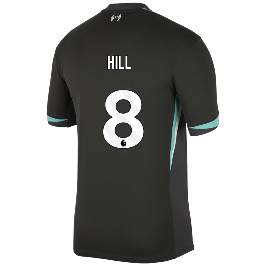 Kinder Tom Hill #8 Schwarz Anthrazitweiß Auswärtstrikot Trikot 2024/25 T-Shirt Österreich