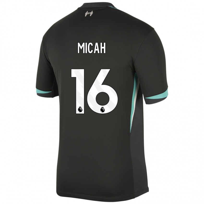 Kinder Teagan Micah #16 Schwarz Anthrazitweiß Auswärtstrikot Trikot 2024/25 T-Shirt Österreich