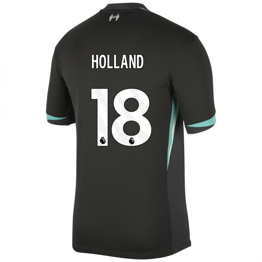 Kinder Ceri Holland #18 Schwarz Anthrazitweiß Auswärtstrikot Trikot 2024/25 T-Shirt Österreich