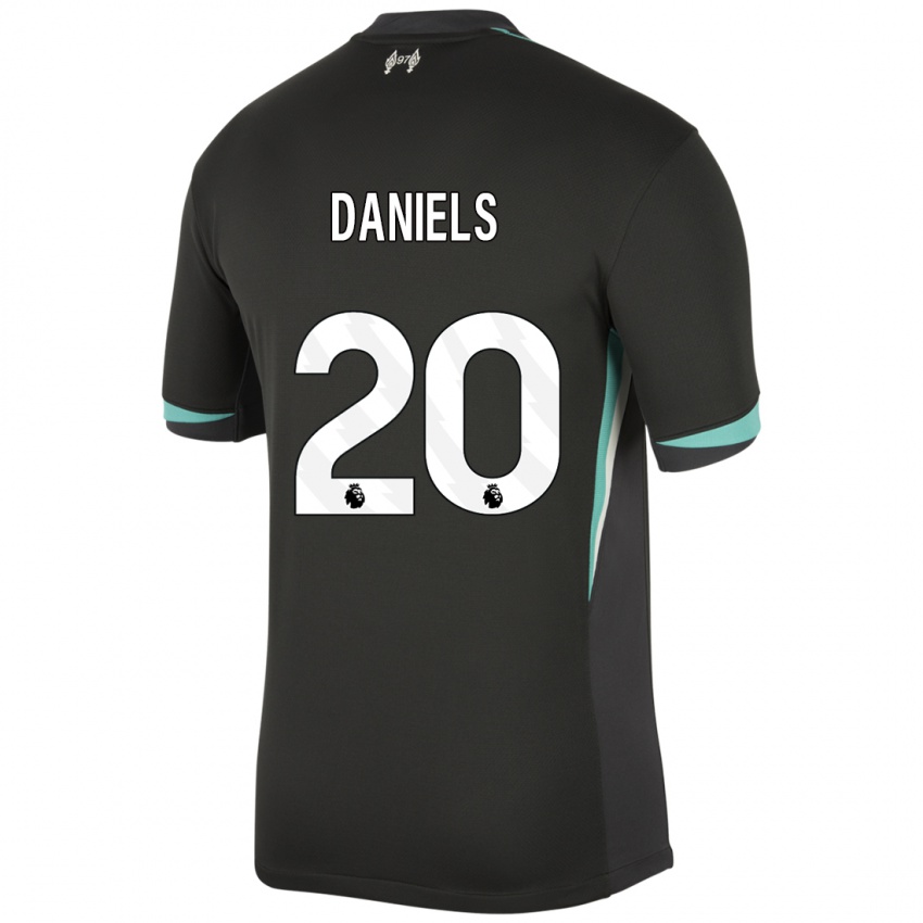 Kinder Yana Daniels #20 Schwarz Anthrazitweiß Auswärtstrikot Trikot 2024/25 T-Shirt Österreich