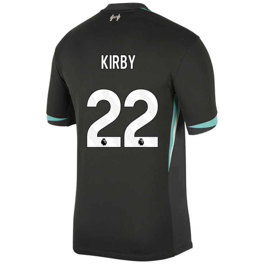 Kinder Faye Kirby #22 Schwarz Anthrazitweiß Auswärtstrikot Trikot 2024/25 T-Shirt Österreich