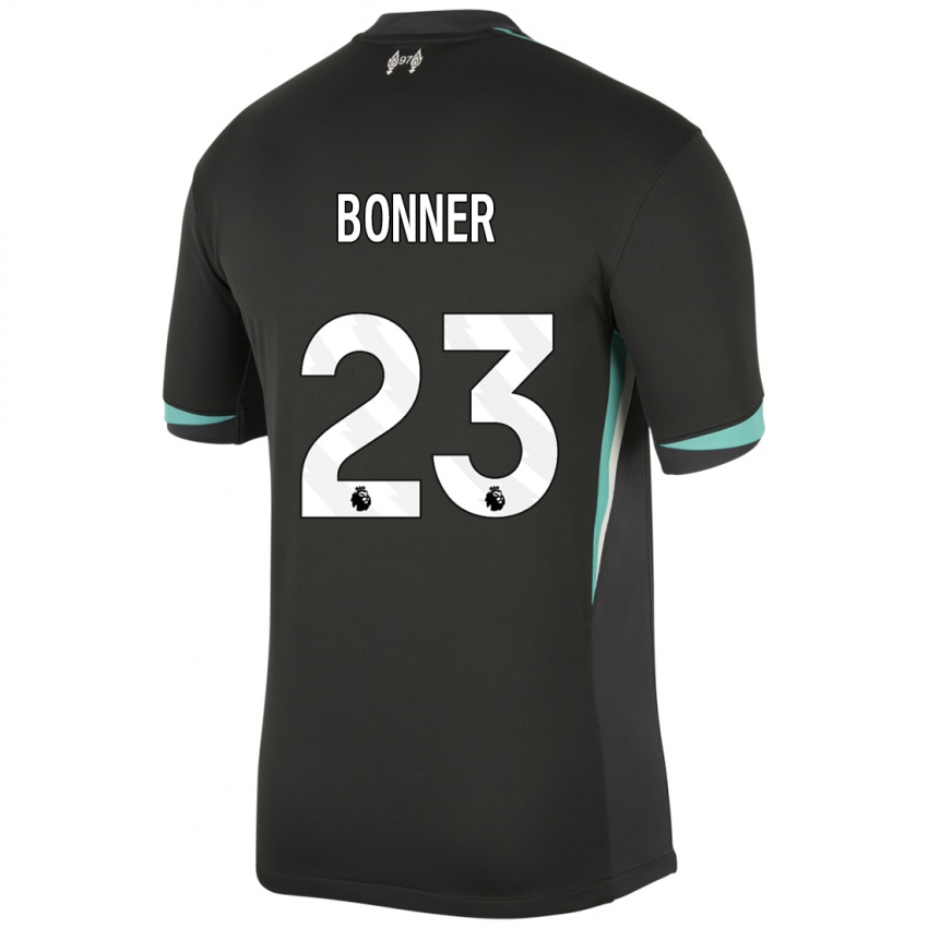 Kinder Gemma Bonner #23 Schwarz Anthrazitweiß Auswärtstrikot Trikot 2024/25 T-Shirt Österreich