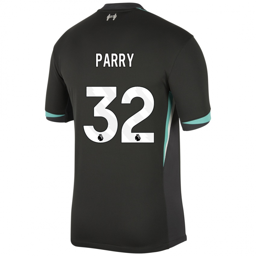 Kinder Lucy Parry #32 Schwarz Anthrazitweiß Auswärtstrikot Trikot 2024/25 T-Shirt Österreich