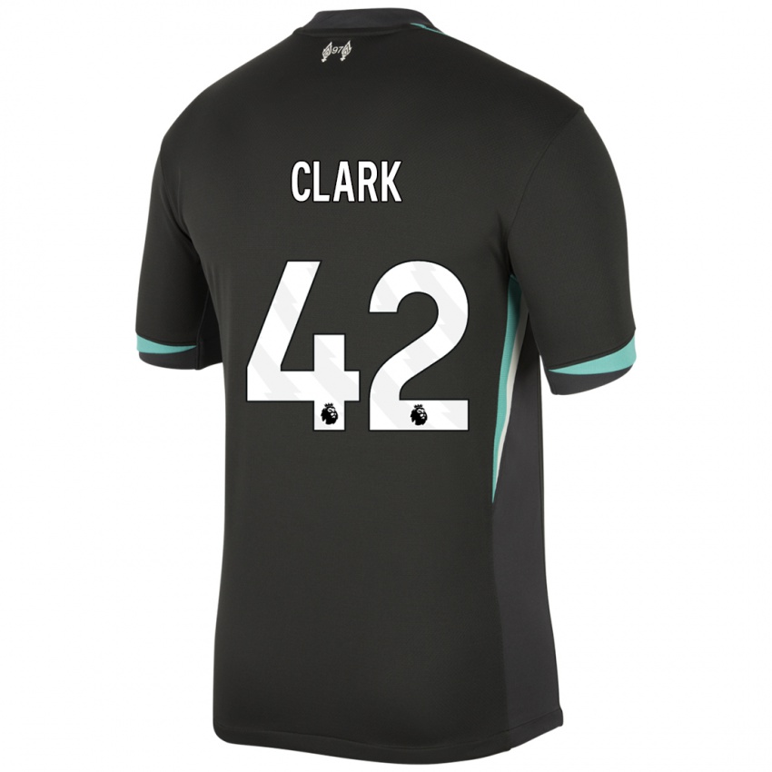 Kinder Bobby Clark #42 Schwarz Anthrazitweiß Auswärtstrikot Trikot 2024/25 T-Shirt Österreich