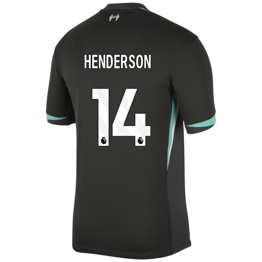 Kinder Henderson #14 Schwarz Anthrazitweiß Auswärtstrikot Trikot 2024/25 T-Shirt Österreich