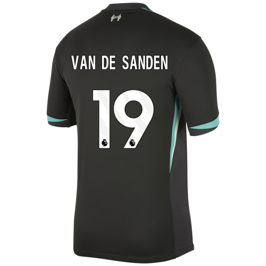 Kinder Shanice Van De Sanden #19 Schwarz Anthrazitweiß Auswärtstrikot Trikot 2024/25 T-Shirt Österreich