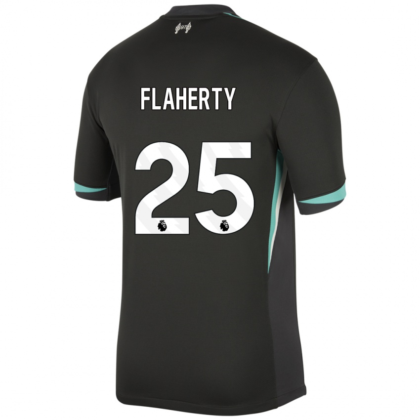 Kinder Gilly Flaherty #25 Schwarz Anthrazitweiß Auswärtstrikot Trikot 2024/25 T-Shirt Österreich