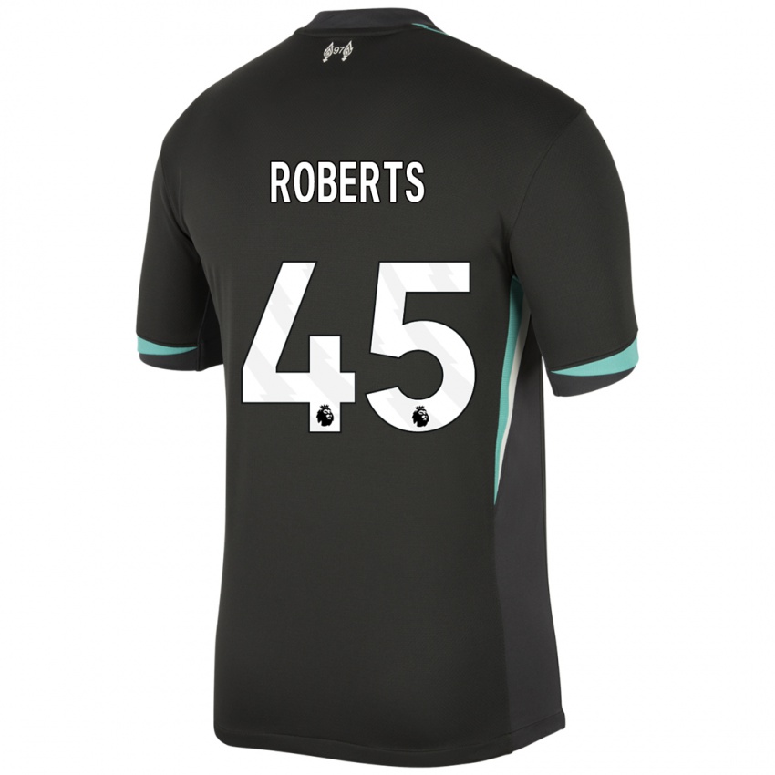 Kinder Iwan Roberts #45 Schwarz Anthrazitweiß Auswärtstrikot Trikot 2024/25 T-Shirt Österreich