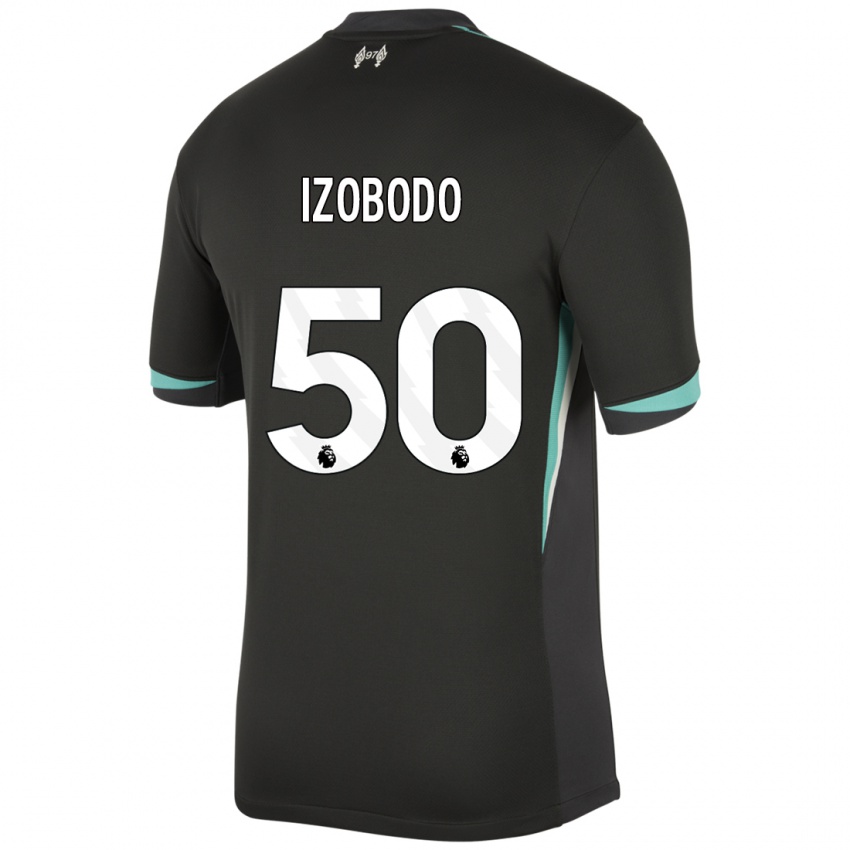 Kinder Elijah Izobodo John #50 Schwarz Anthrazitweiß Auswärtstrikot Trikot 2024/25 T-Shirt Österreich